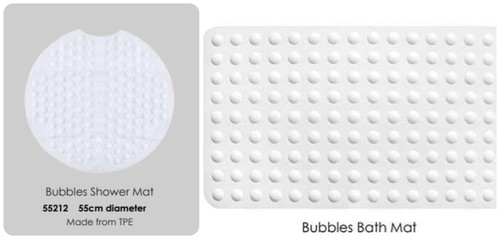 Bubbles shower mat round - bubbles,