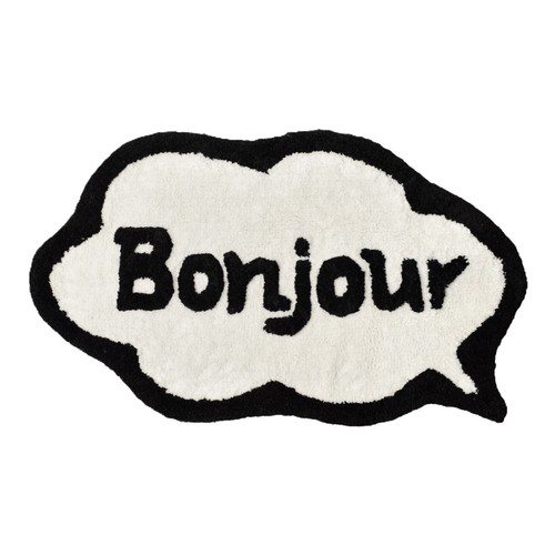 Bonjour slogan bath mat - bath,